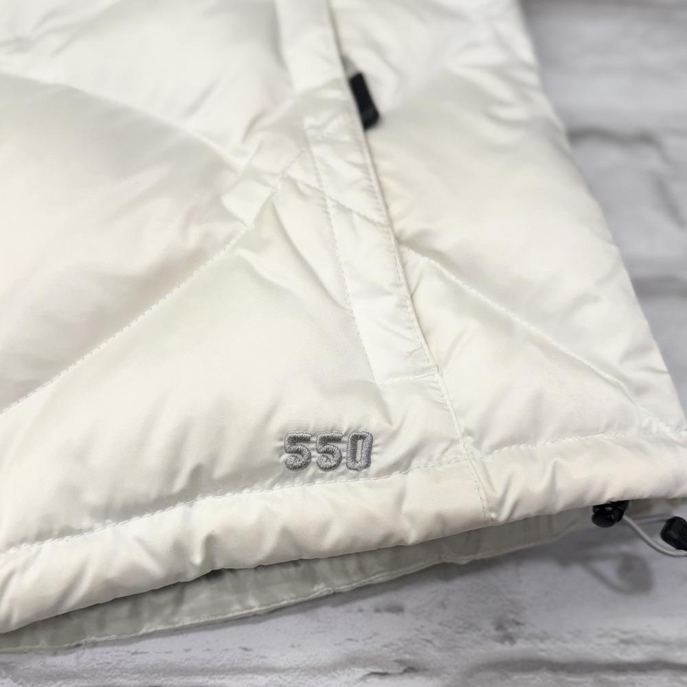 The North Face 550 Goose Down Quilted Puffer Vest Women's Sz Medium White‎ Blue - Picture 8 of 14